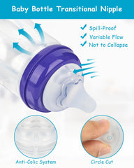 XUNICUTE anti-colic nipple design reduces swallowed air for calmer feedings