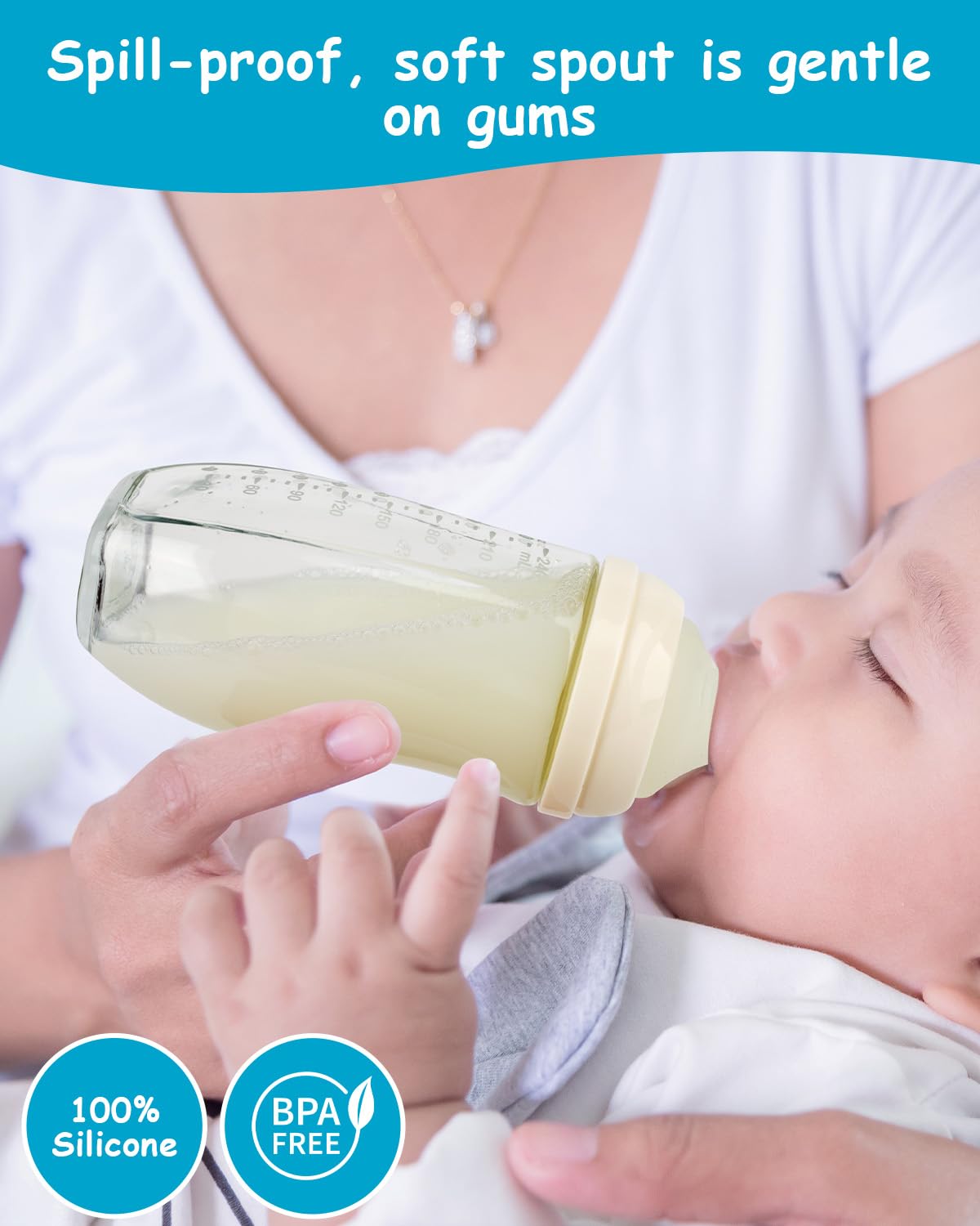 XUNICUTE vented anti-colic system reduces swallowed air for calmer feeds