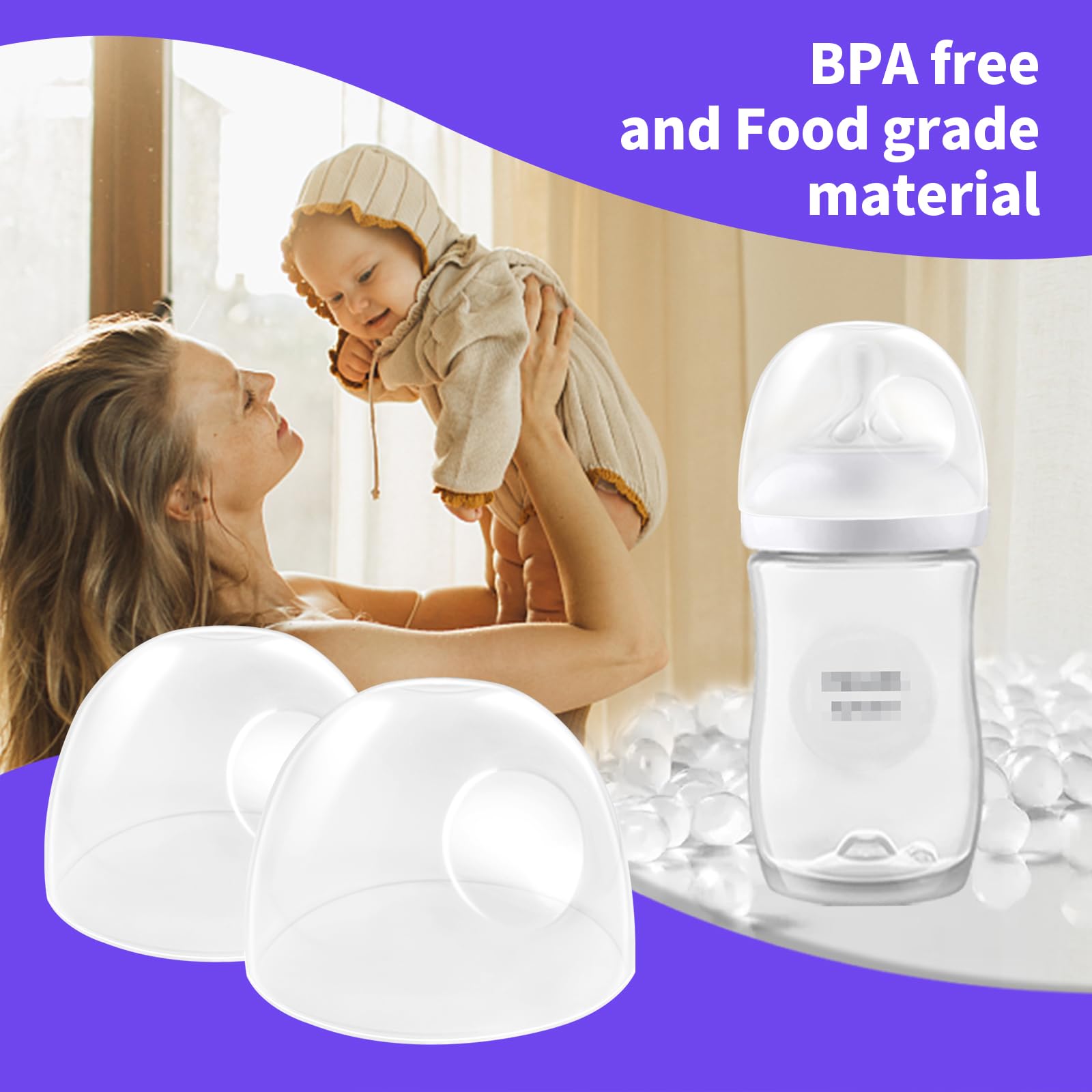 XUNICUTE Philips Avent glass compatibility closeup shows precise fit