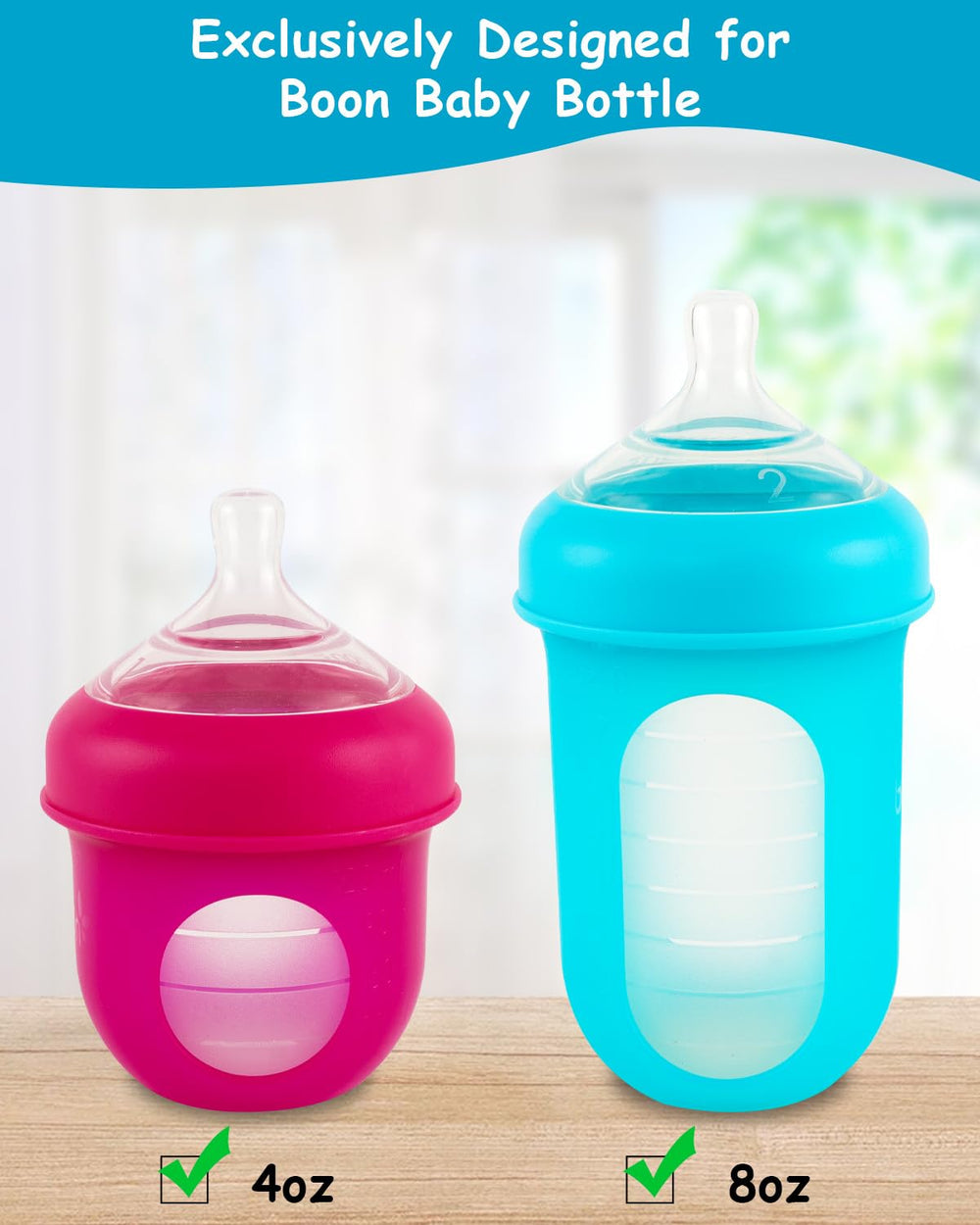 XUNICUTE leak-proof bottle handles secured during feeding.