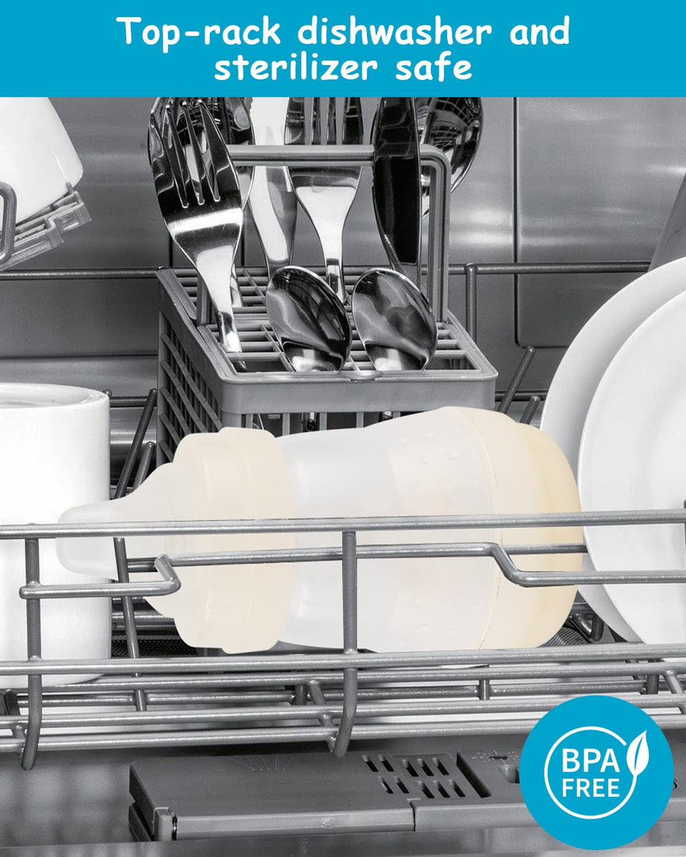 XUNICUTE bottle shell attachment showing smooth transition from bottle to cup