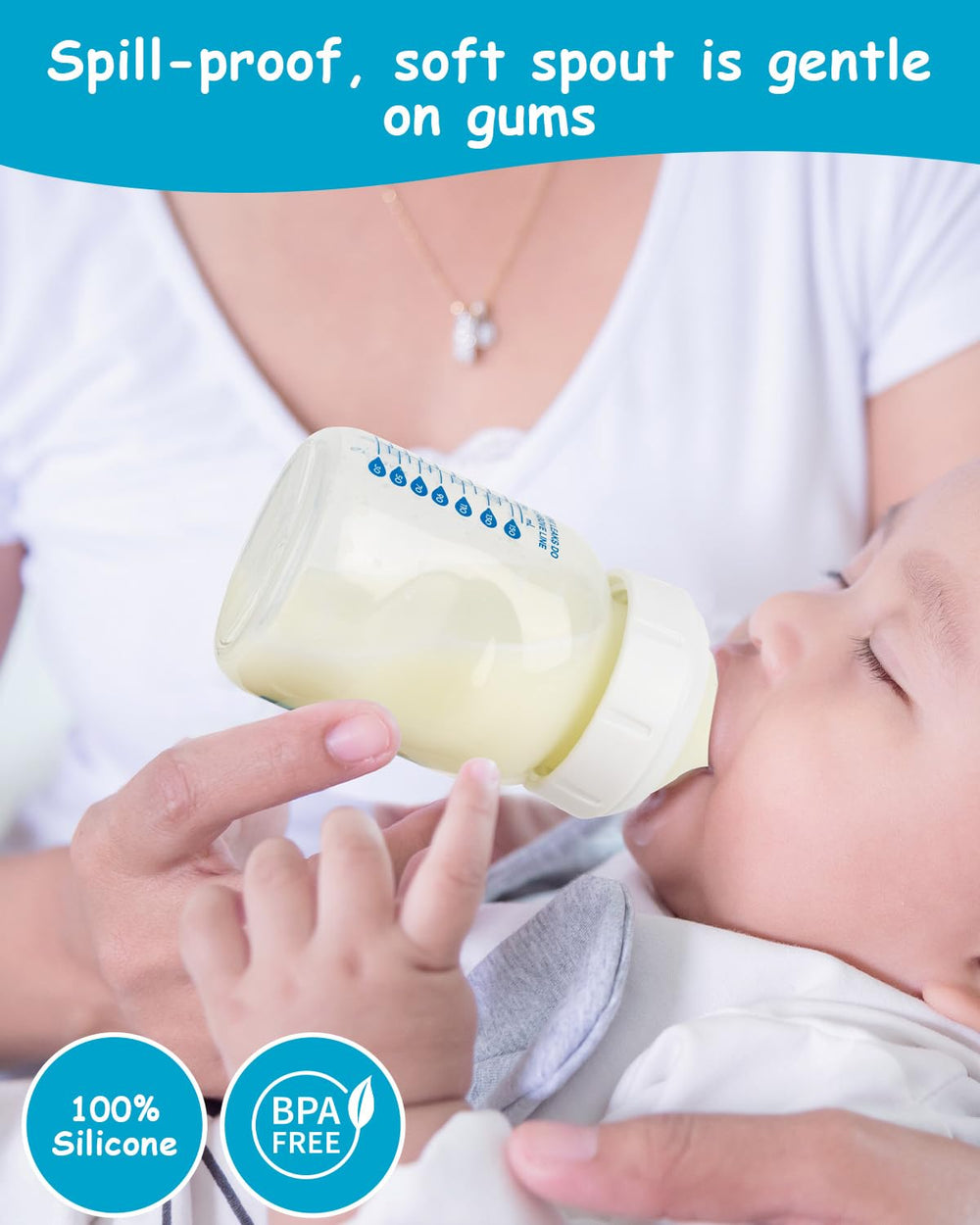 XUNICUTE BPA-free PVC-free silicone nipple ensures safe, everyday use