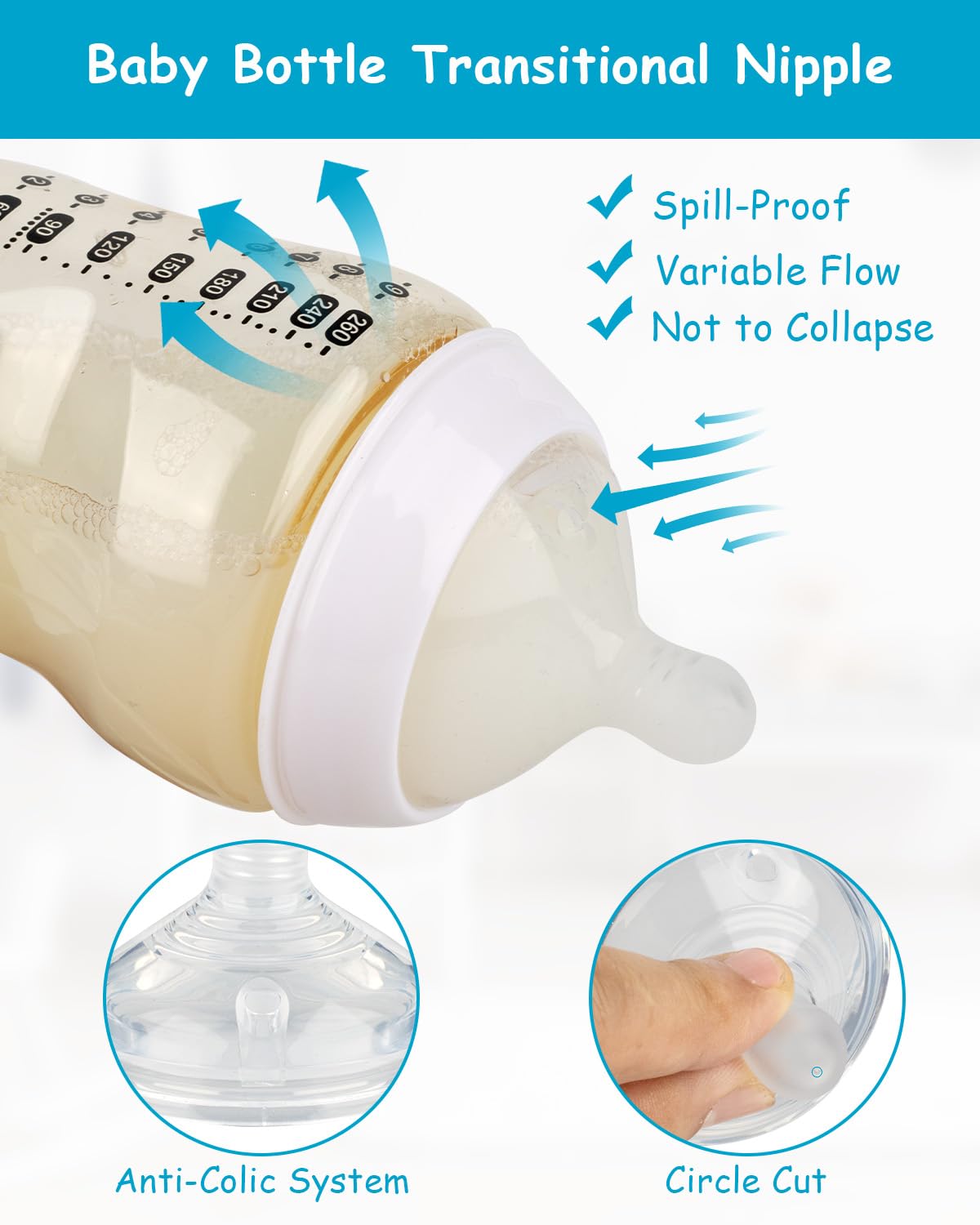 XUNICUTE dishwasher-safe nipple—easy cleaning after bottle feeds.