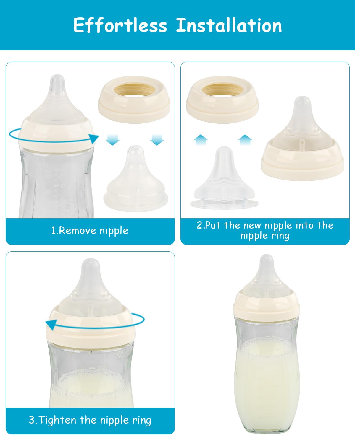 XUNICUTE dishwasher-safe nipple simplifies cleaning