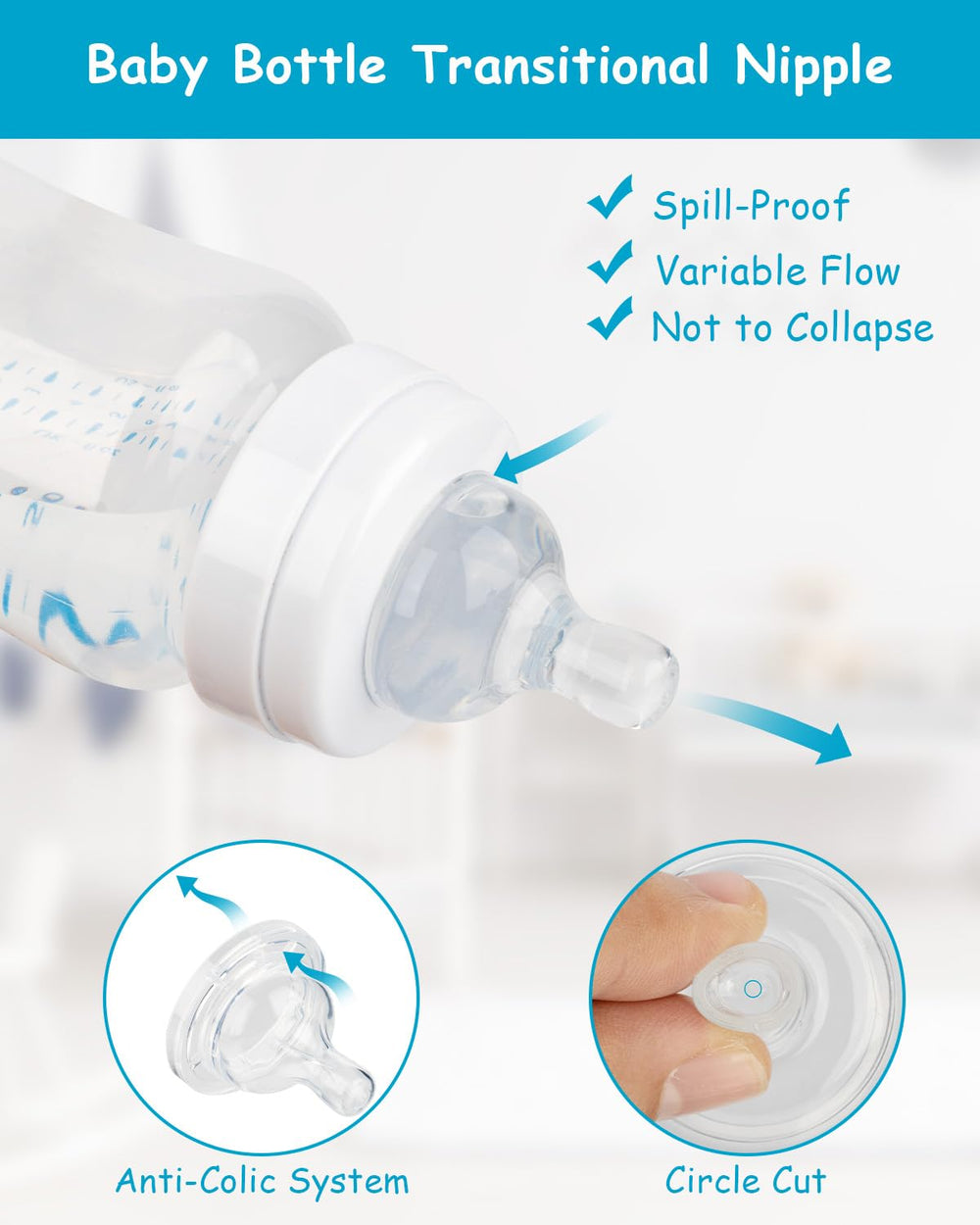 XUNICUTE Flow3 nipple for 3m+ provides steady feeding pace.