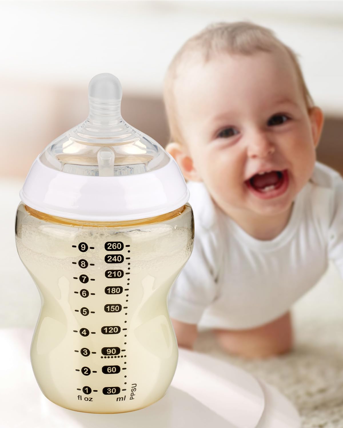 XUNICUTE nipple close-up—soft silicone and smooth flow support comfortable bottle feeds.
