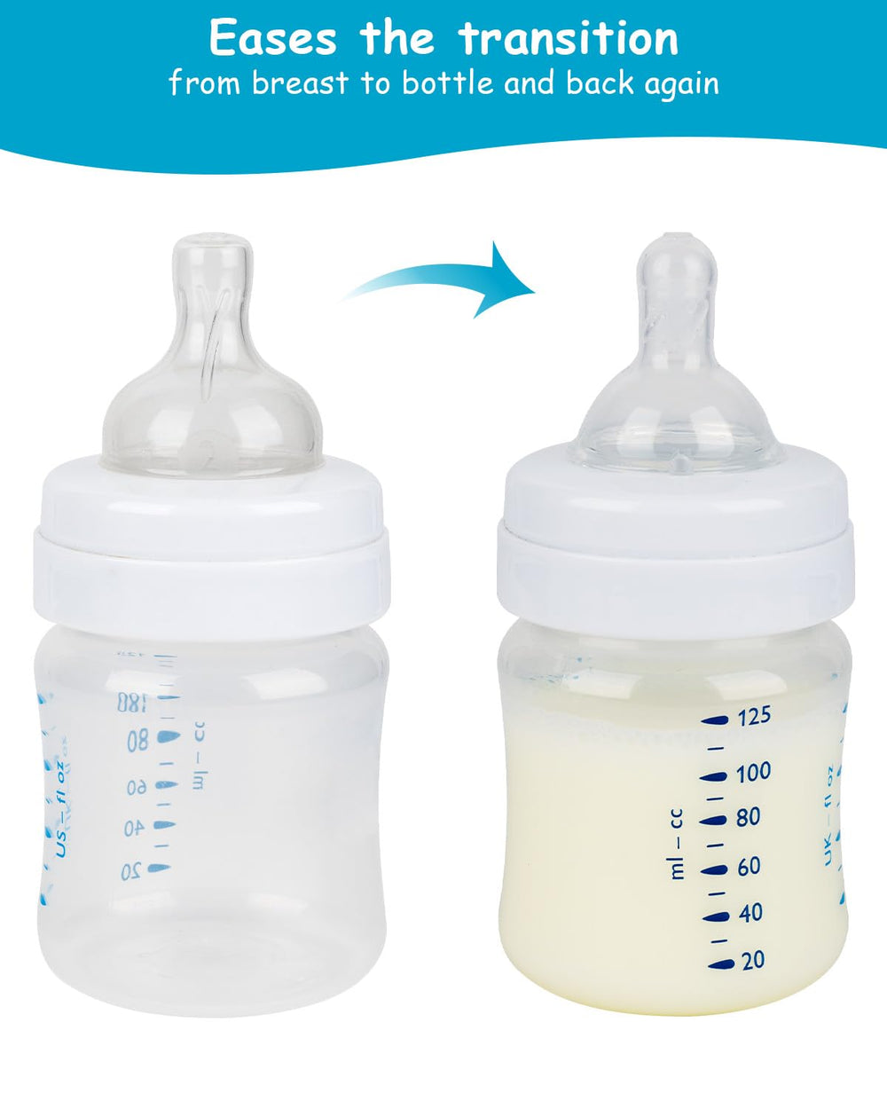 XUNICUTE dishwasher-safe silicone nipple enables quick cleaning after feeds.