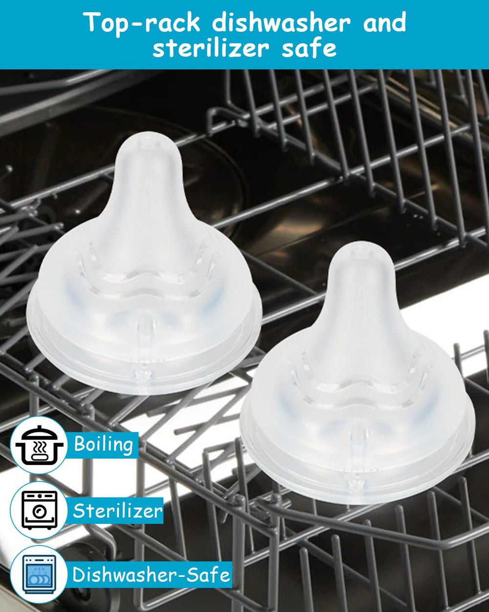 XUNICUTE six-pack of medium flow nipples for readiness