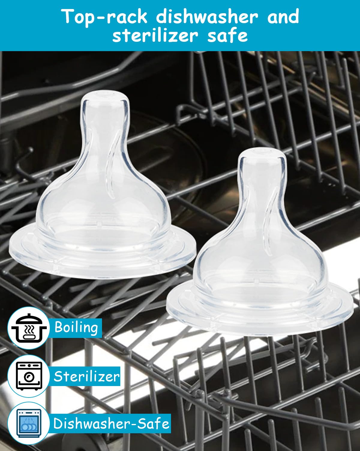 XUNICUTE Philips Avent-compatible Flow3 nipple fits anti-colic bottles.