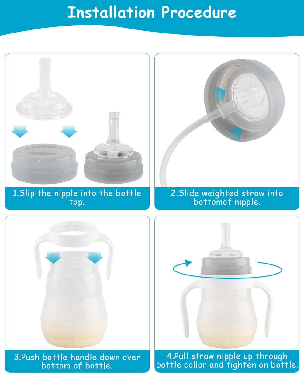 XUNICUTE silicone materials shown as BPA-, phthalate-, and lead-free.
