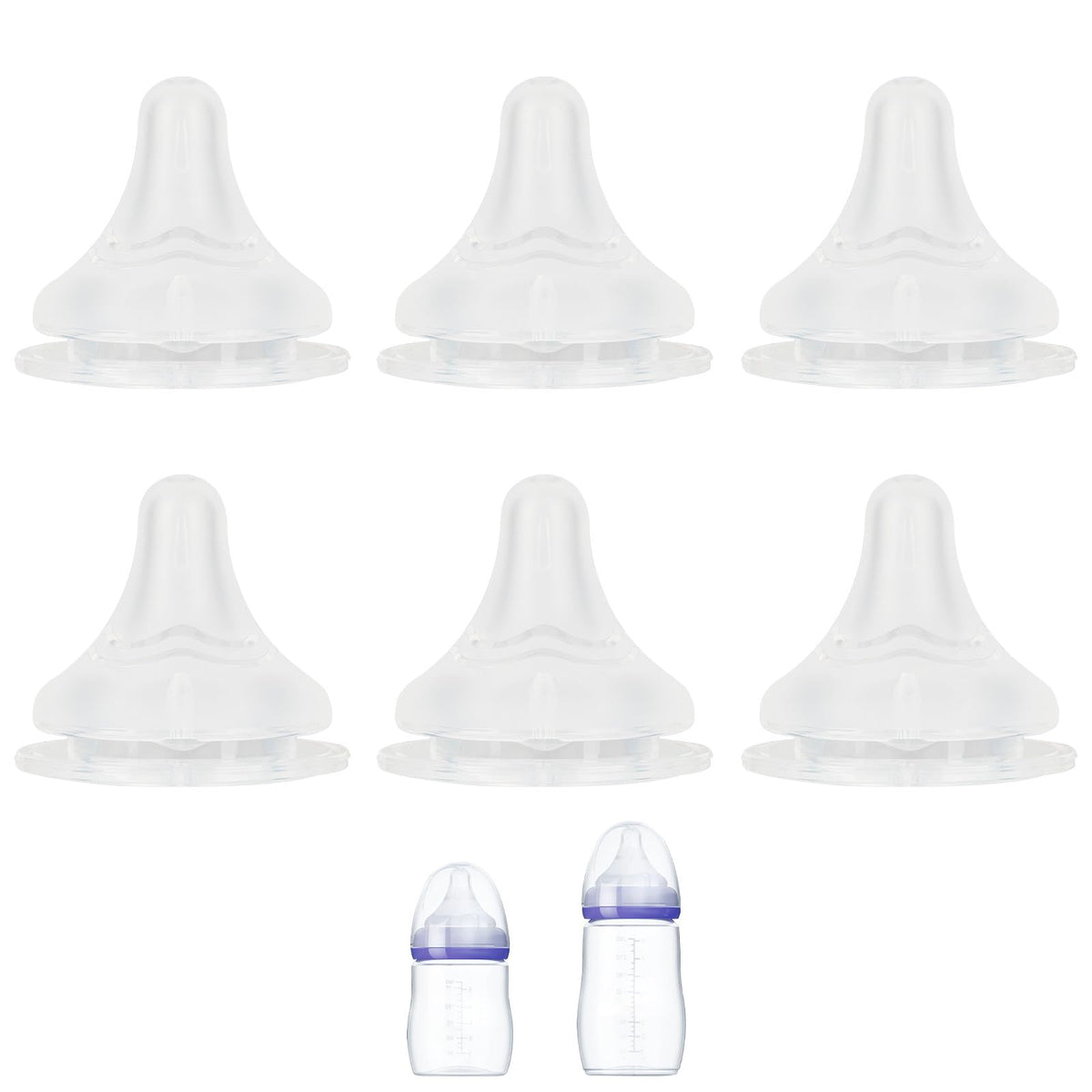 XUNICUTE silicone nipple fast-flow for Lansinoh bottle supports steady feeding