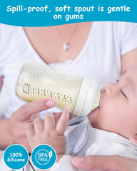 XUNICUTE Flow-5 nipple provides a steady flow for baby-paced feeding