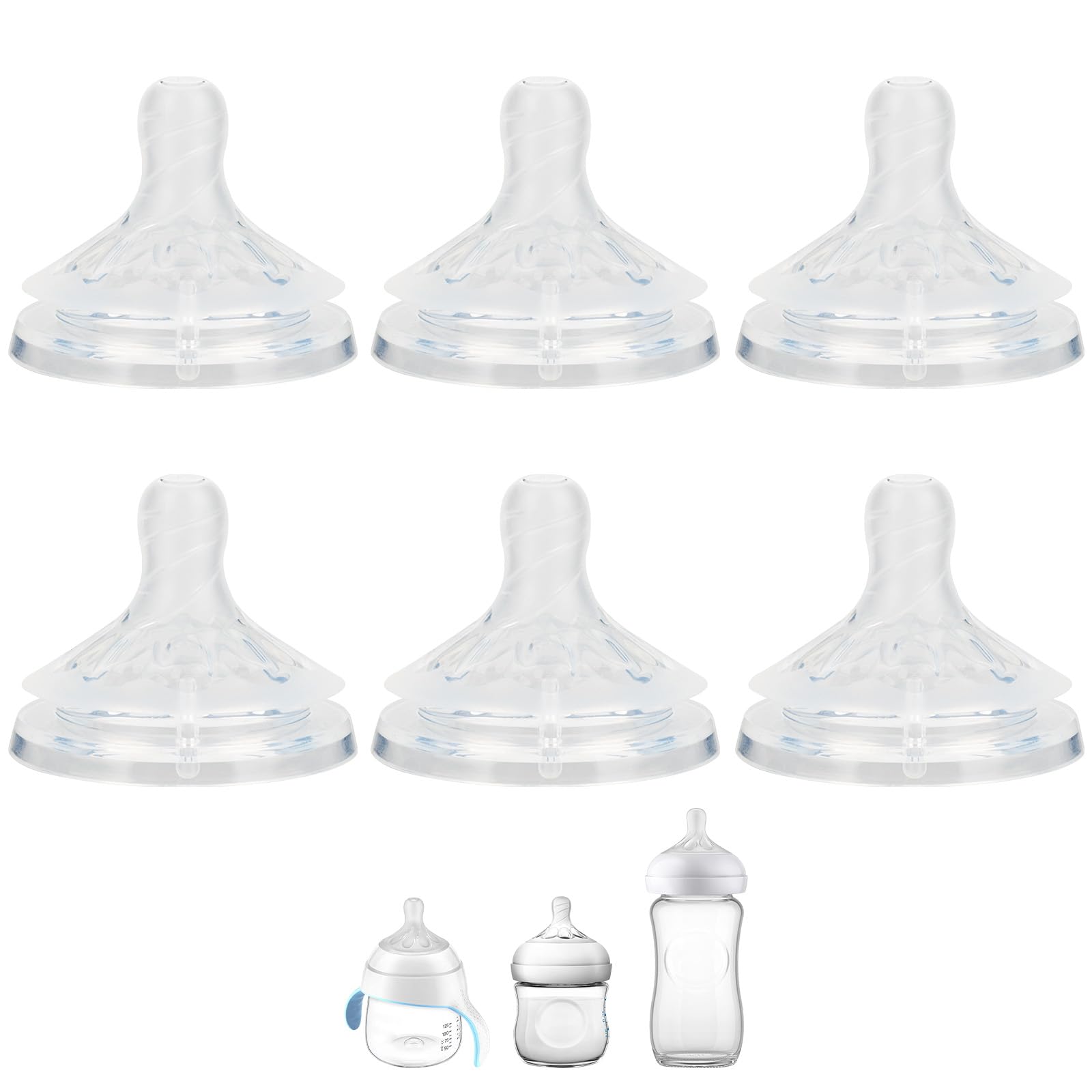 XUNICUTE silicone nipple Flow 3 bottle compatibility with Philips Avent Natural bottles for easy feeding transitions.
