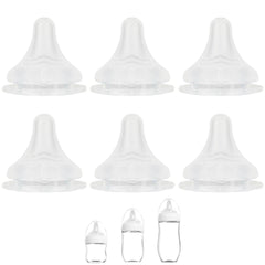 XUNICUTE Level 2 silicone nipple six-count for steady feeding pace