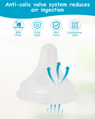 XUNICUTE M-flow nipple on Spectra bottle shows steady, vacuum-free flow