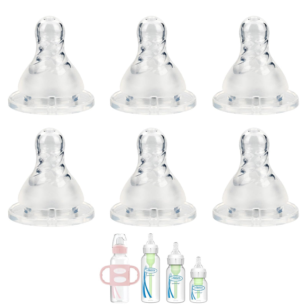 XUNICUTE silicone nipple six-pack for narrow bottle offers backup feeding options