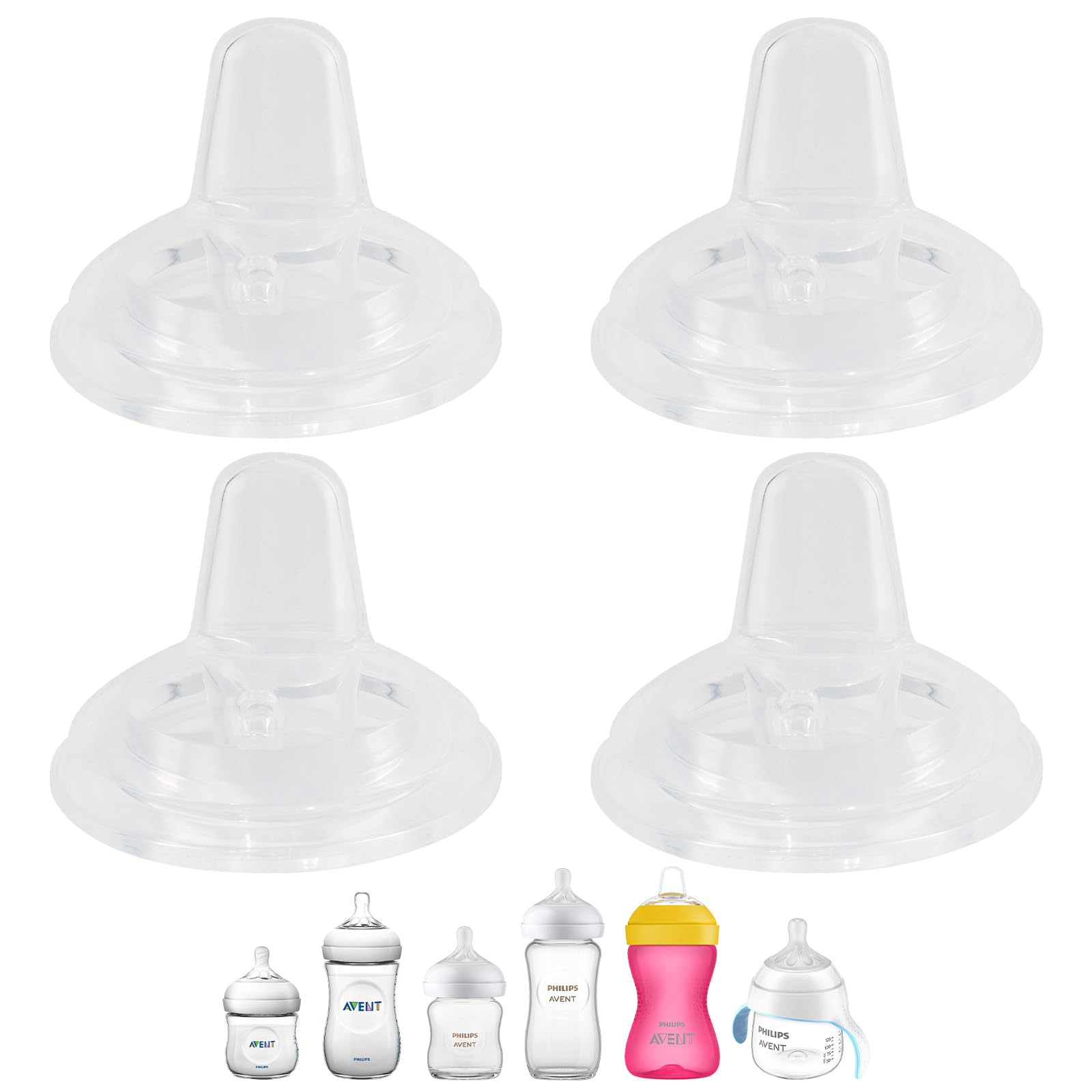 XUNICUTE silicone sippy spout nipples fit Philips Avent bottles for smooth transition