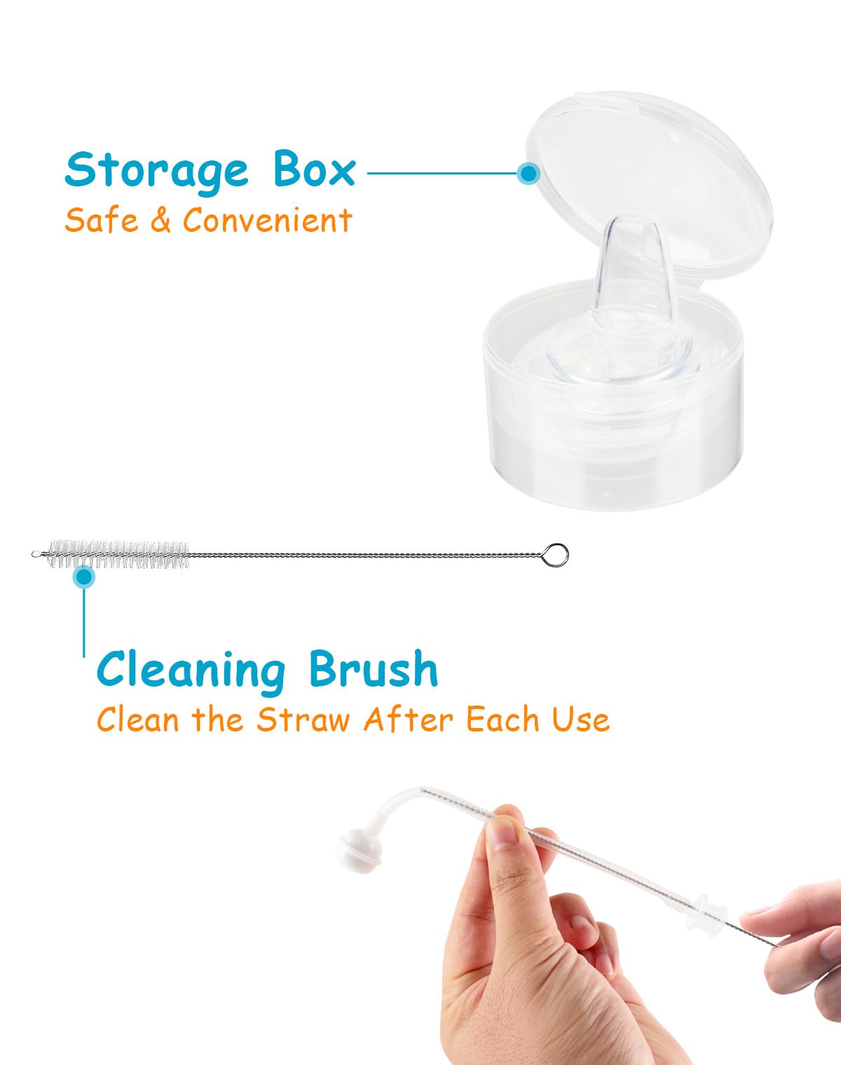 XUNICUTE cleaning brushes simplify care after messy feeding sessions