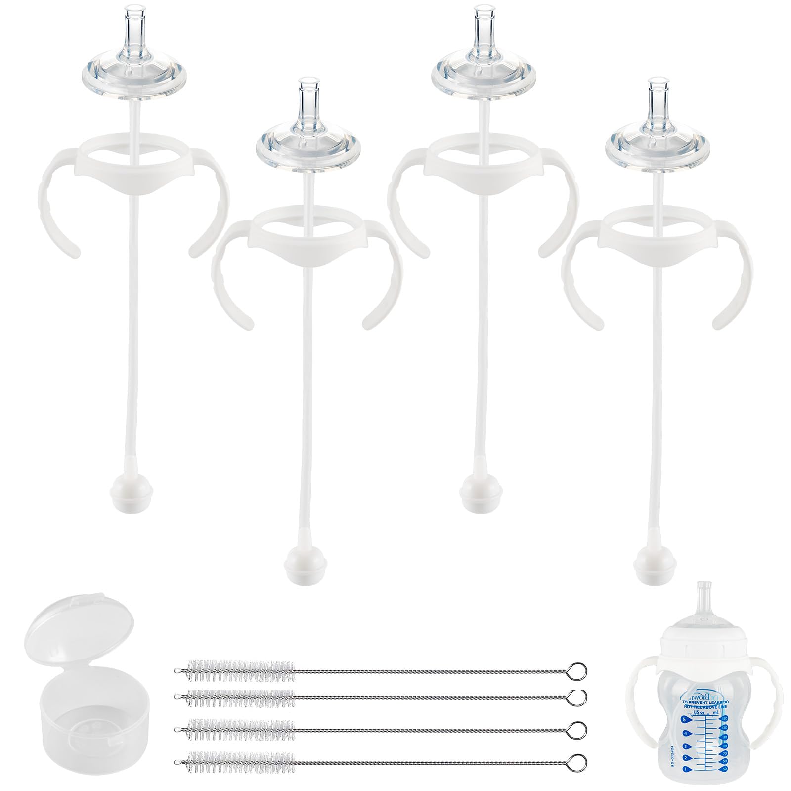 XUNICUTE Sippy Kit wide-neck compatibility view shows secure bottle fit for transitions