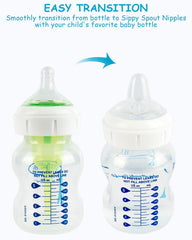 XUNICUTE nipple demonstrates bottle-to-cup transition in real-world use.