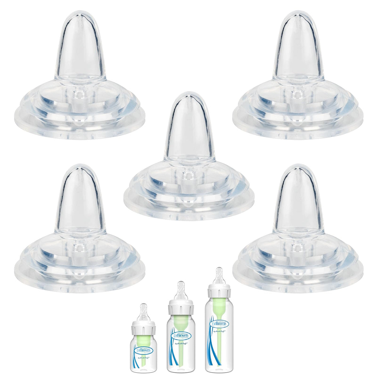 XUNICUTE sippy nipple for Dr. Brown's Narrow Bottle with soft spout for easy transition