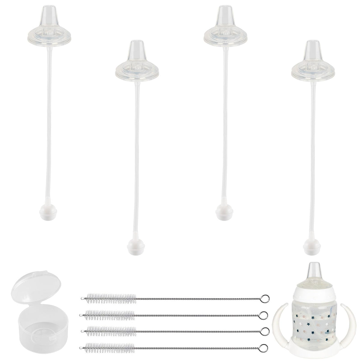 XUNICUTE sippy spout nipple soft close-up, designed for a gentle bottle-to-cup transition.