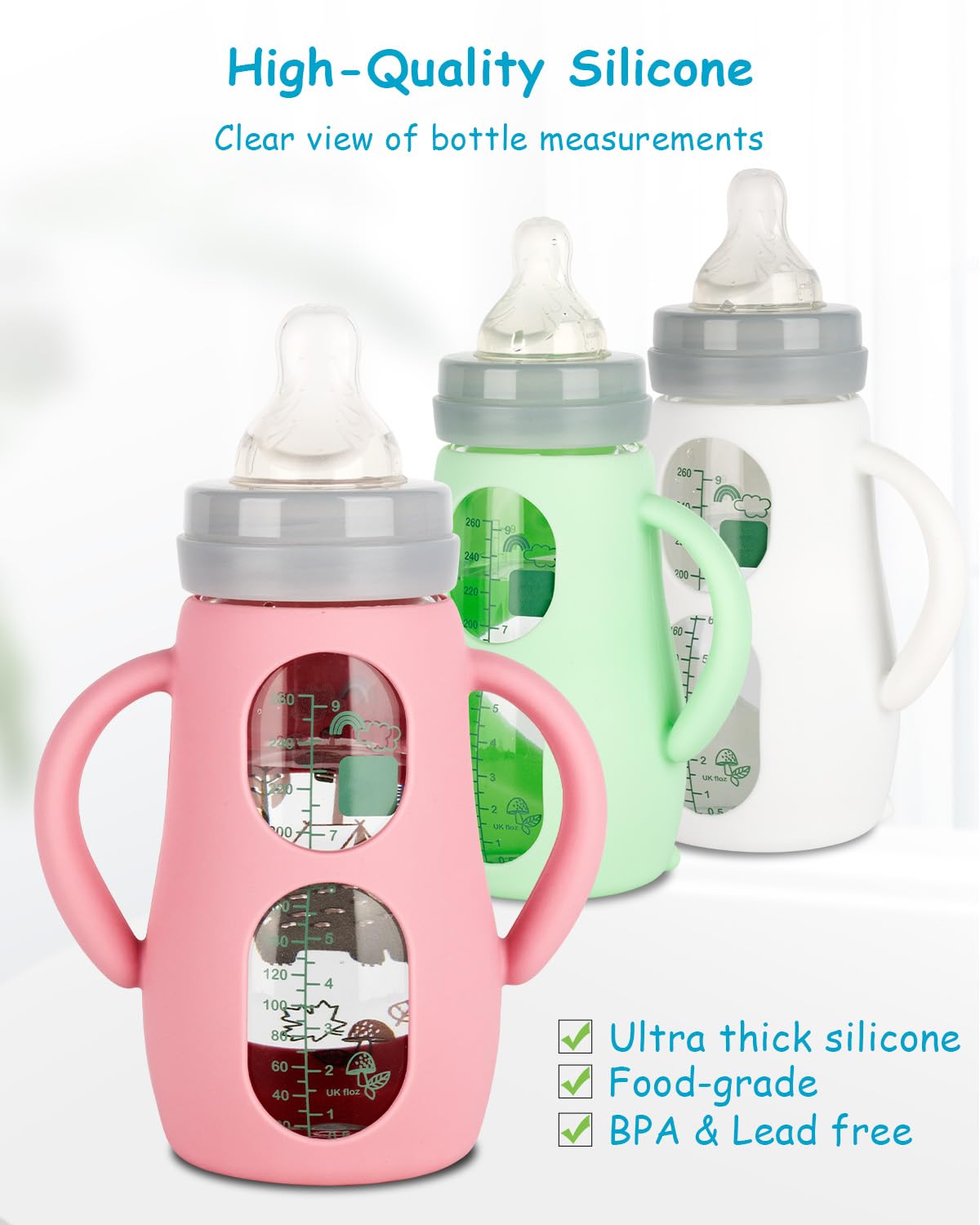 XUNICUTE silicone sleeve pink bottle display adds soft protection