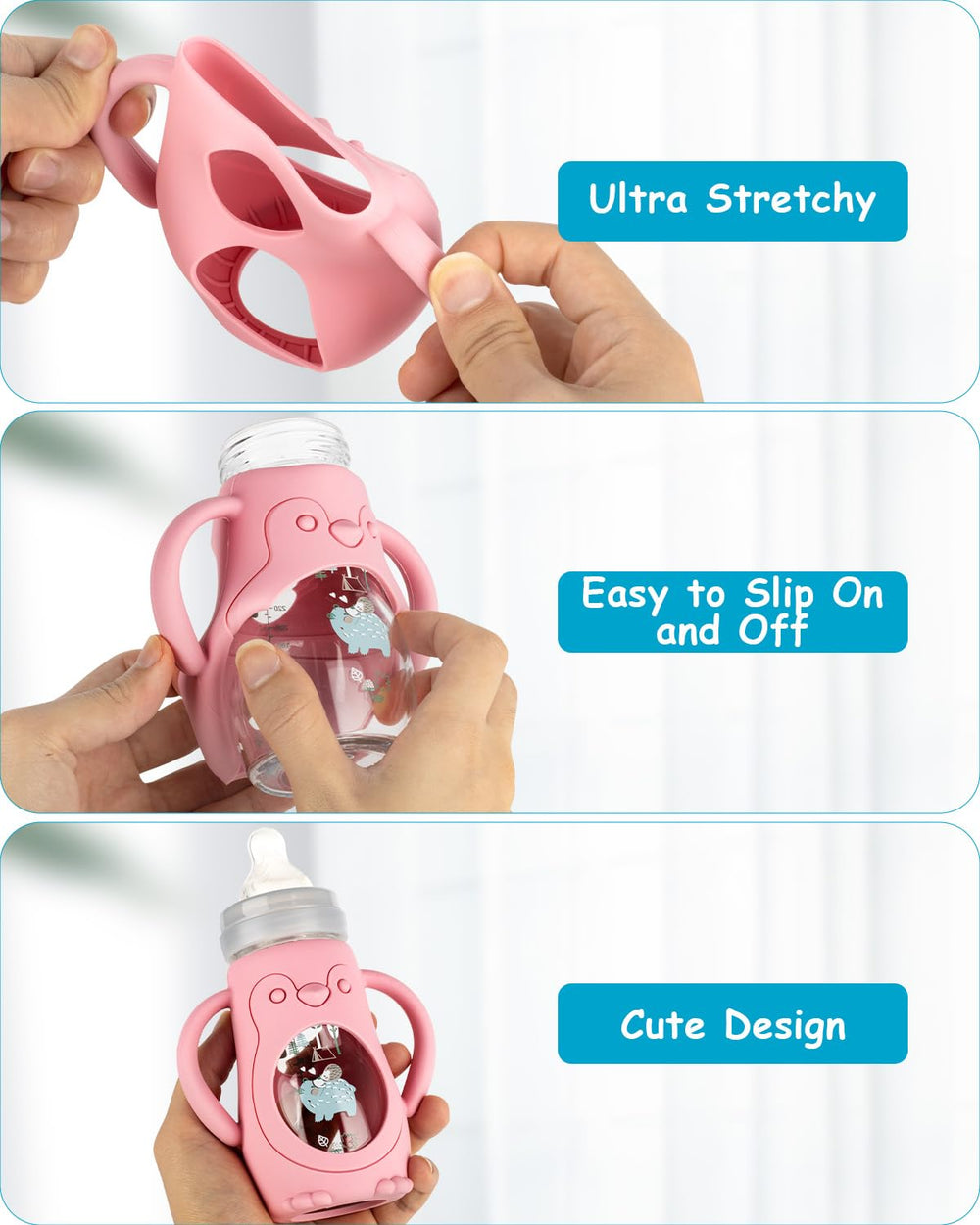 XUNICUTE sleeve protection glass bottle image highlights anti-breakage shield