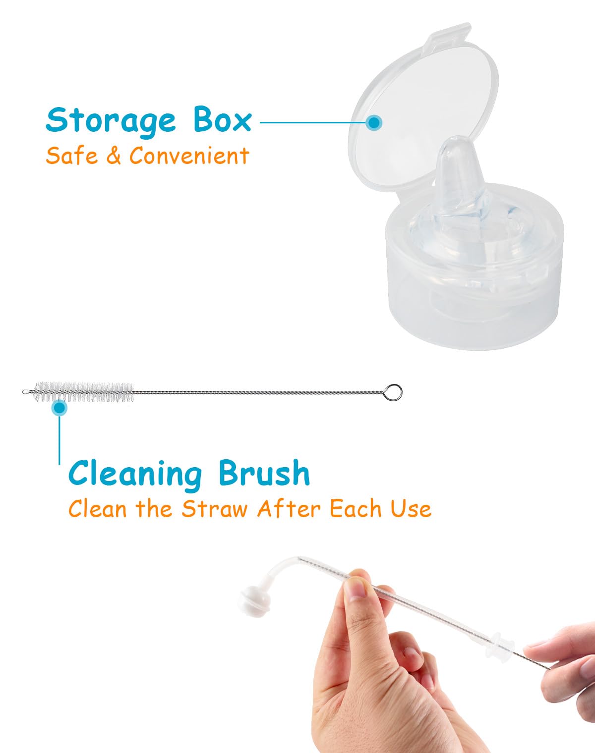 XUNICUTE Smooth Transition highlights gentle silicone design for baby-friendly sipping