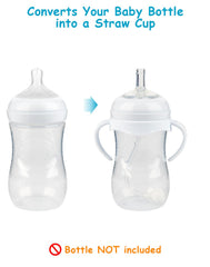 XUNICUTE soft silicone straw spout provides gentle sipping for babies.