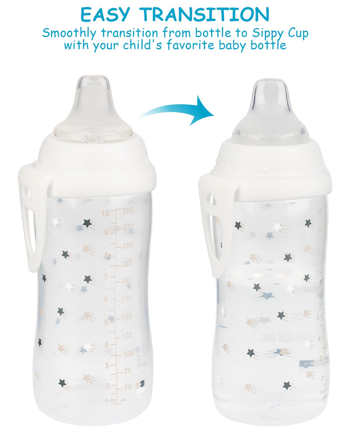 XUNICUTE soft spout closeup shows gum-friendly silicone and leak-resistant sipping