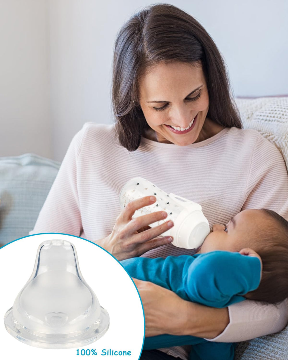 XUNICUTE transition-friendly baby drinking scene with soft spout