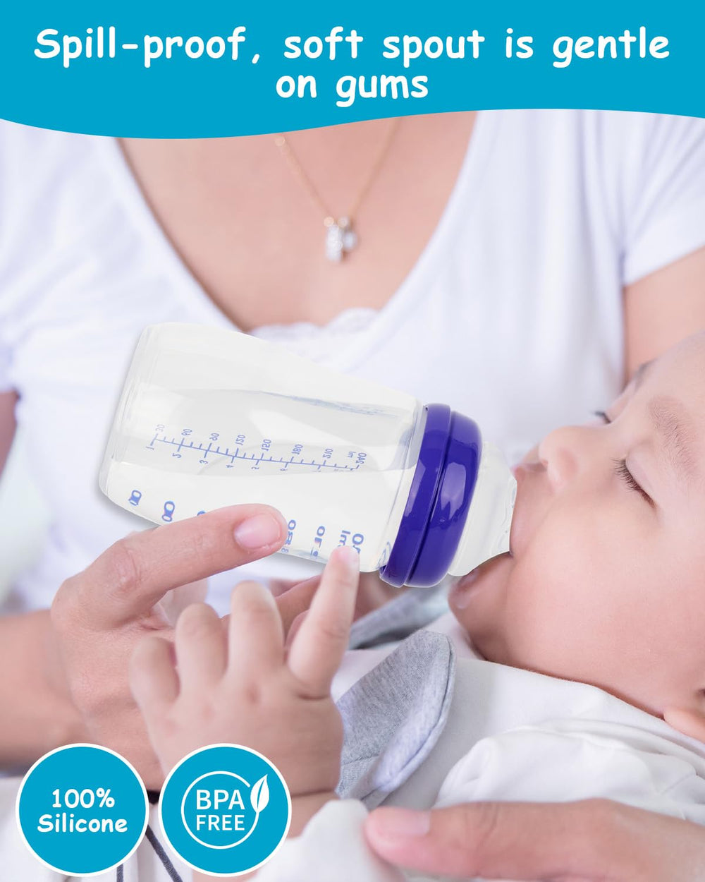 XUNICUTE vacuum-free feeding nipple mimics breastfeeding for comfortable pacing