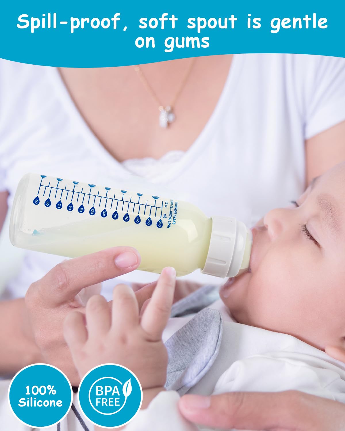 XUNICUTE venting system reduces swallowed air for calmer feeds