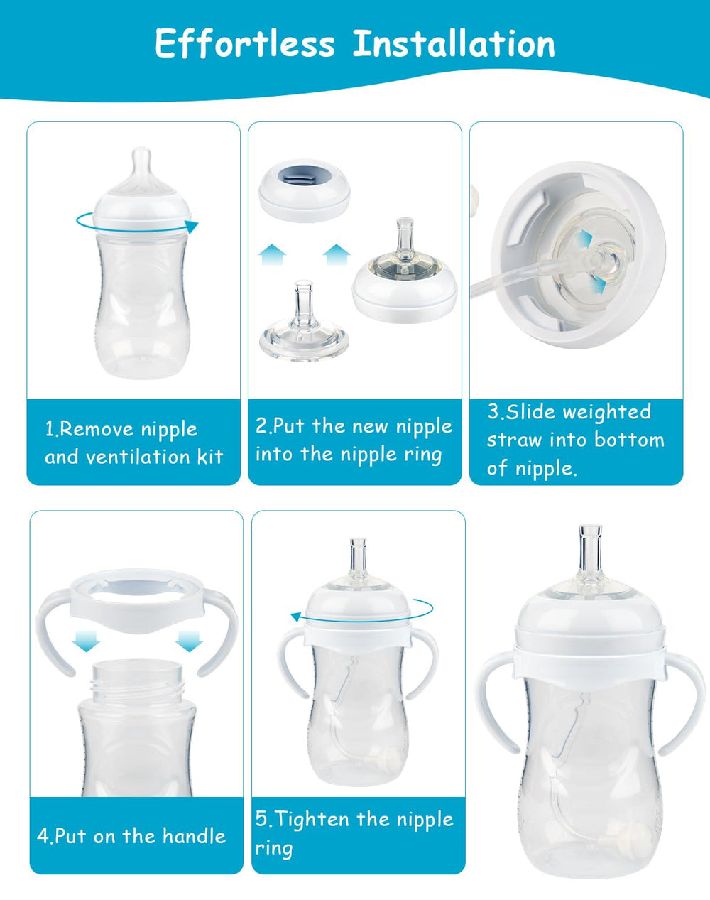 XUNICUTE weighted straw attachment maintains steady flow during drinks.
