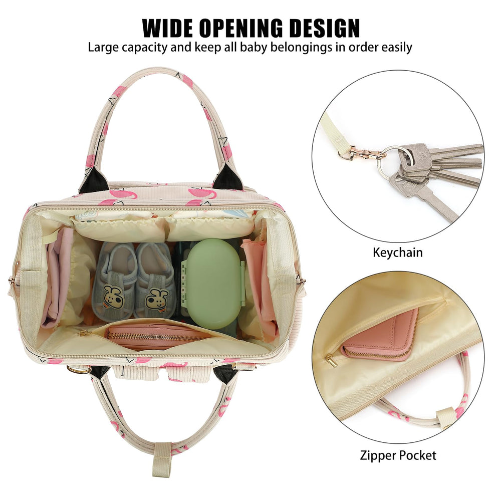 Xunteny diaper bag stroller straps attach to a stroller for hands-free mobility.