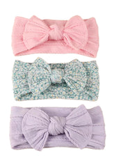XuoAz baby girls bow flora headband soft nylon for gentle everyday wear