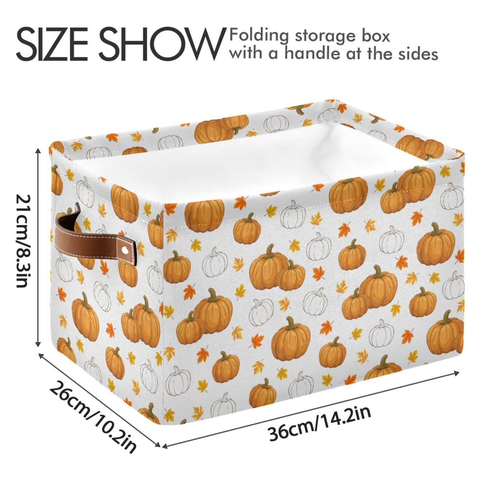 XUWU pumpkin organizer leather handles enable easy carrying.