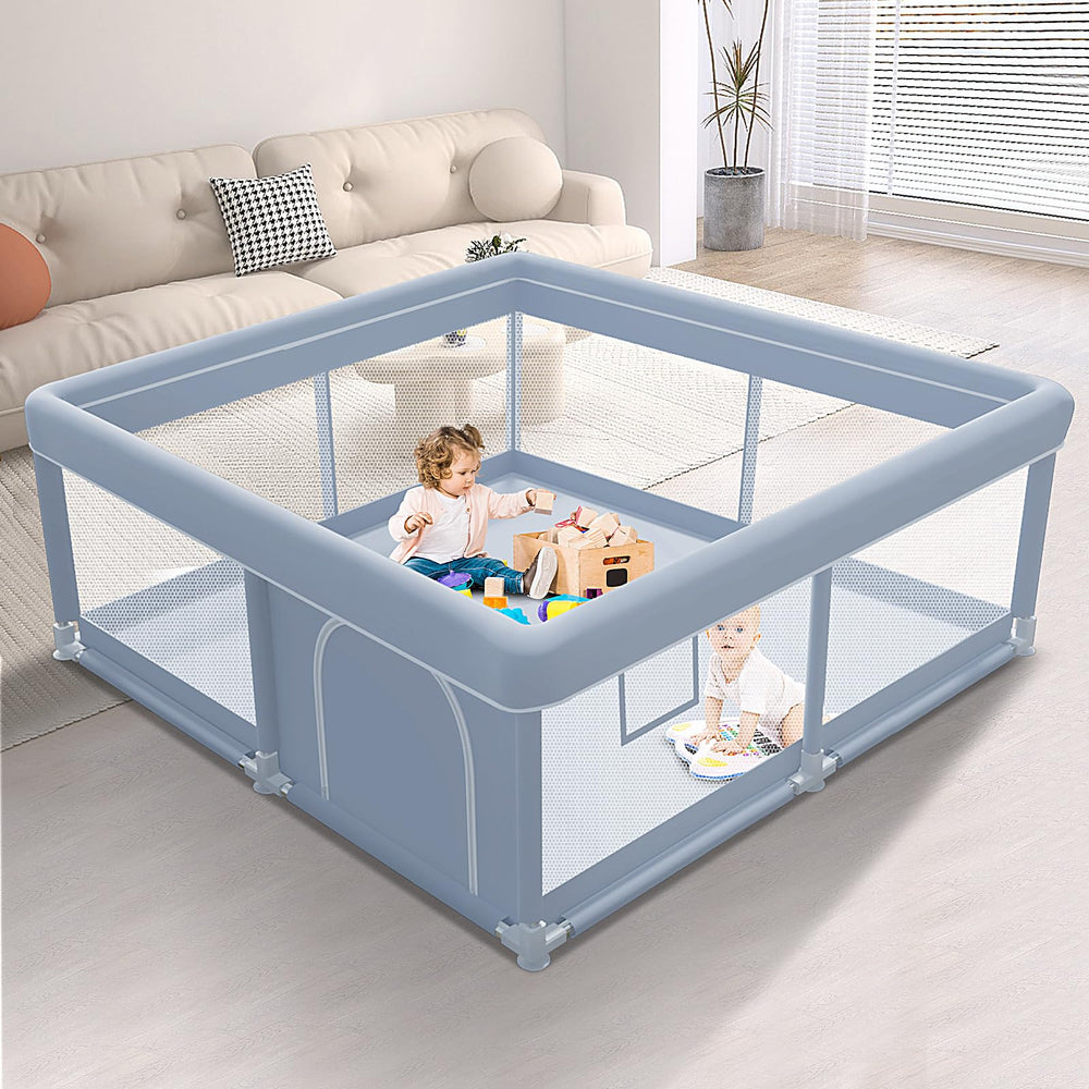 XVISHX 50x50 baby playpen indoor setup offers spacious play area for toddlers.