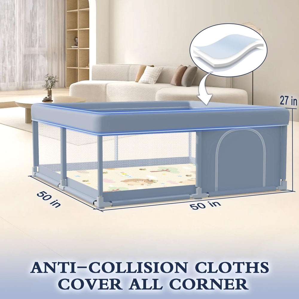 XVISHX 50x50 playpen 360-vision view lets you monitor your child from any angle