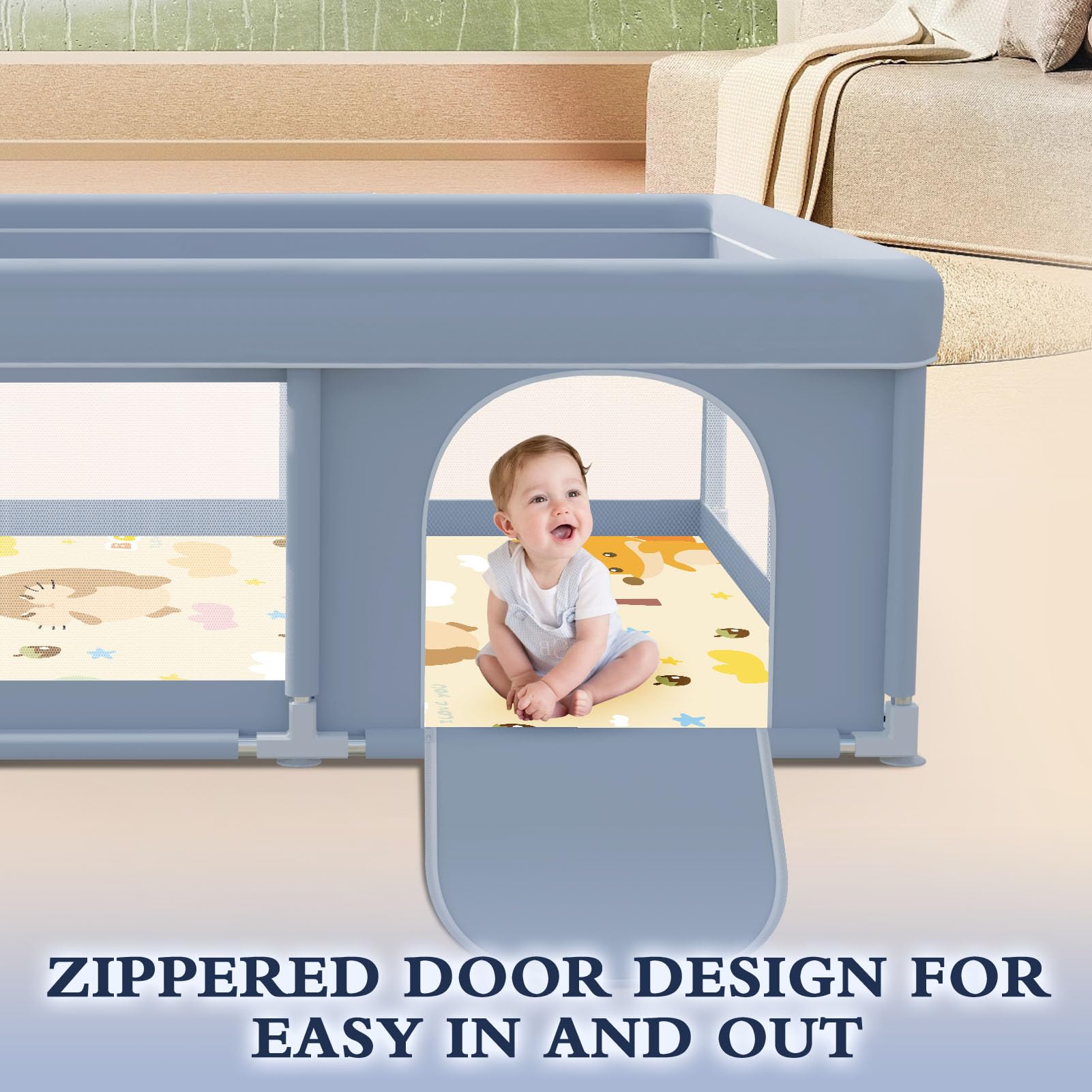 XVISHX 50x50 playpen indoor-outdoor versatility enables safe play anywhere