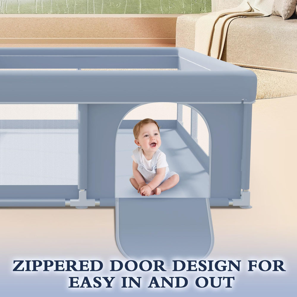 XVISHX 74x50 playpen ideal for indoor or outdoor use with versatile setup.