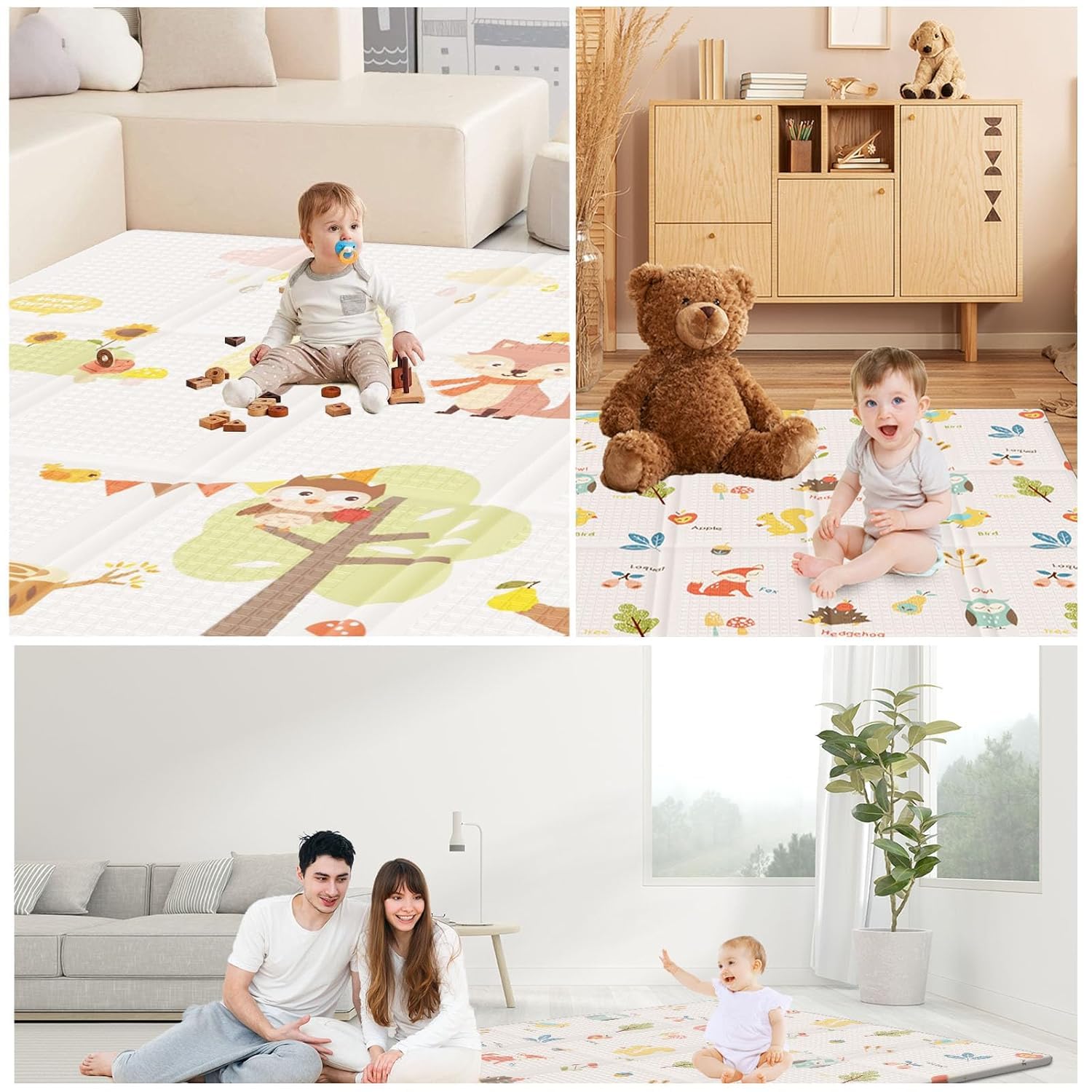 XVISHX baby play mat portable-foldable design for picnics and yoga.