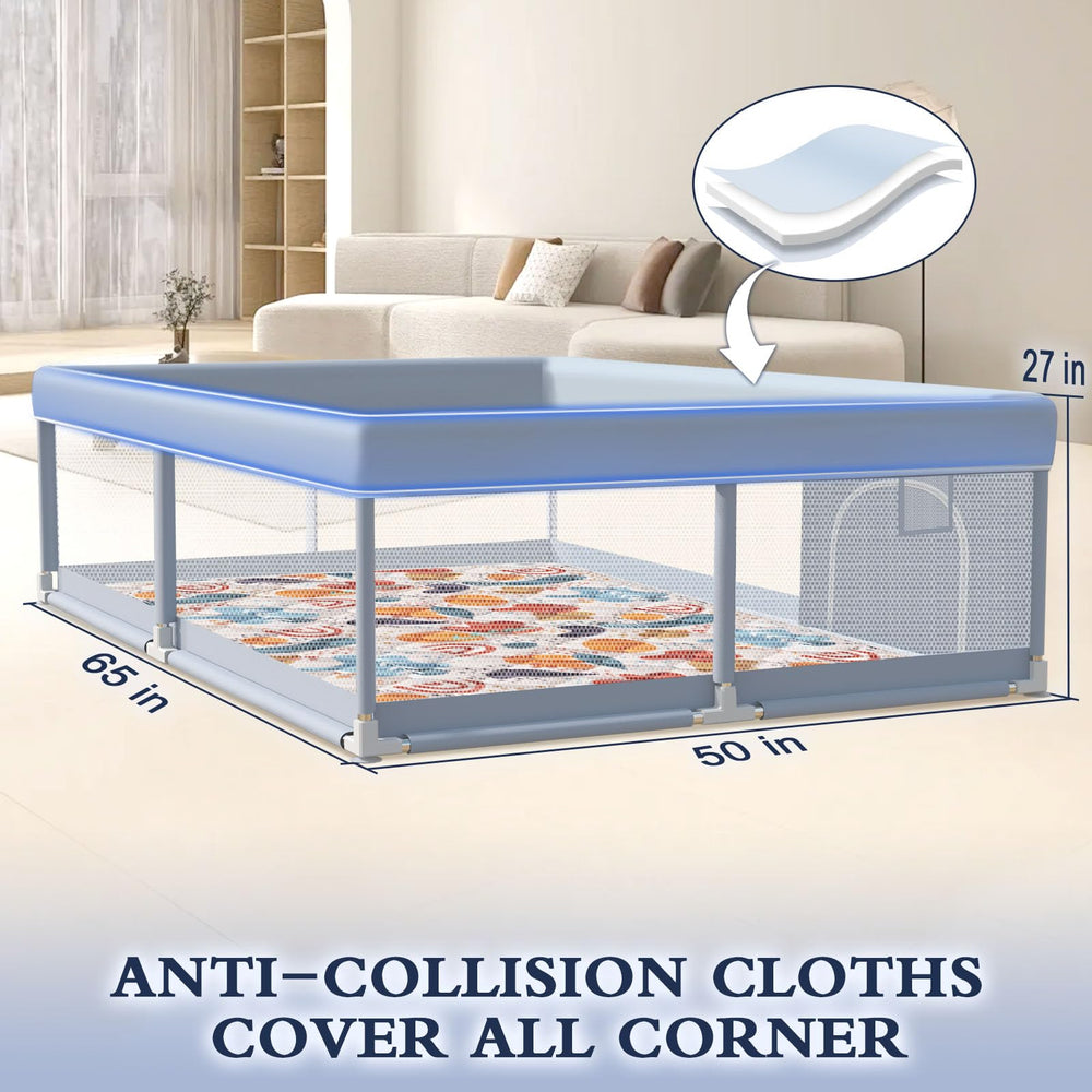 XVISHX baby playpen assembly demonstrates tool-free quick setup and storage.