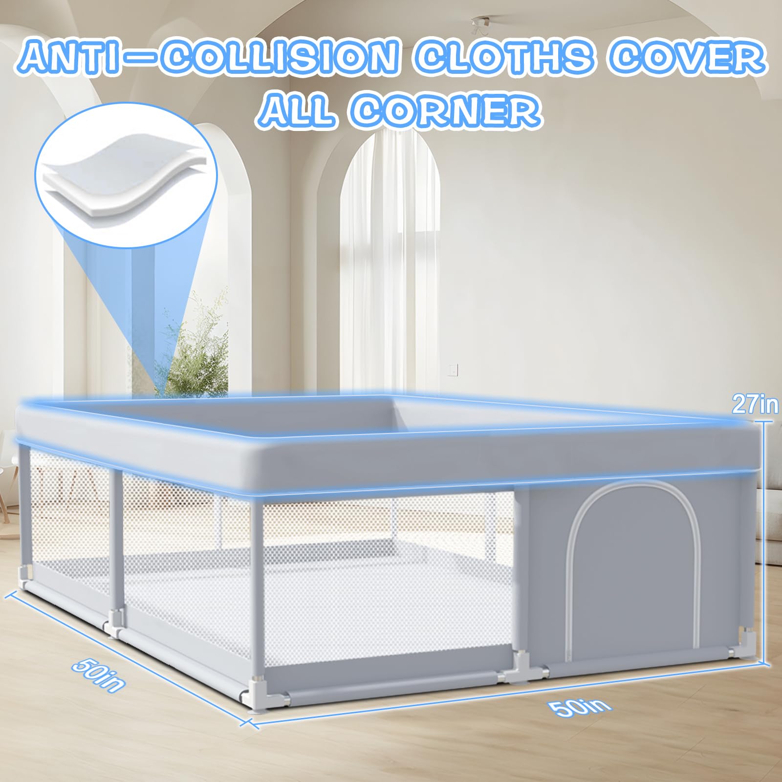 XVISHX playpen mesh fabric close-up emphasizes breathable, skin-friendly material