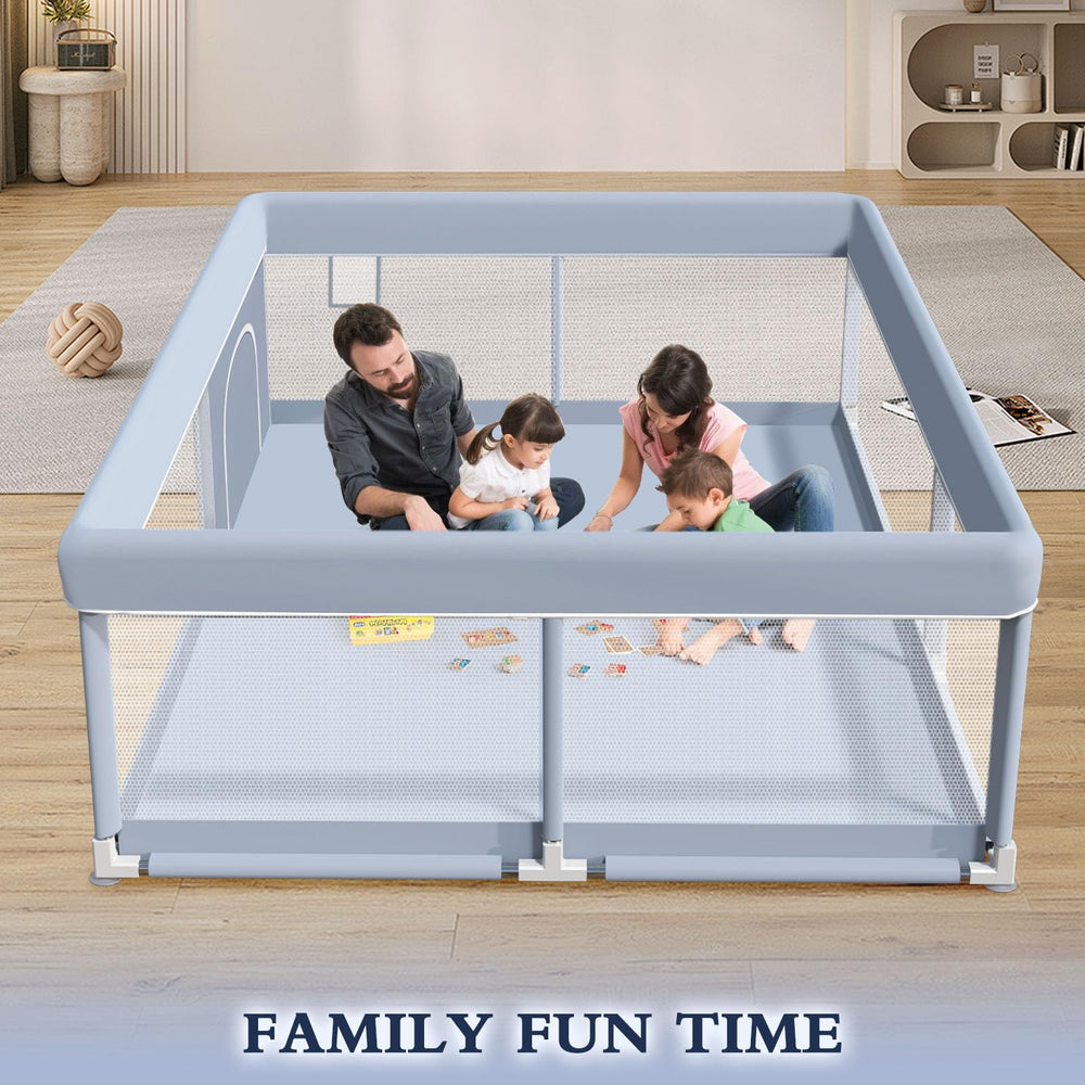 XVISHX playpen 360° vision design helps parents monitor little ones easily