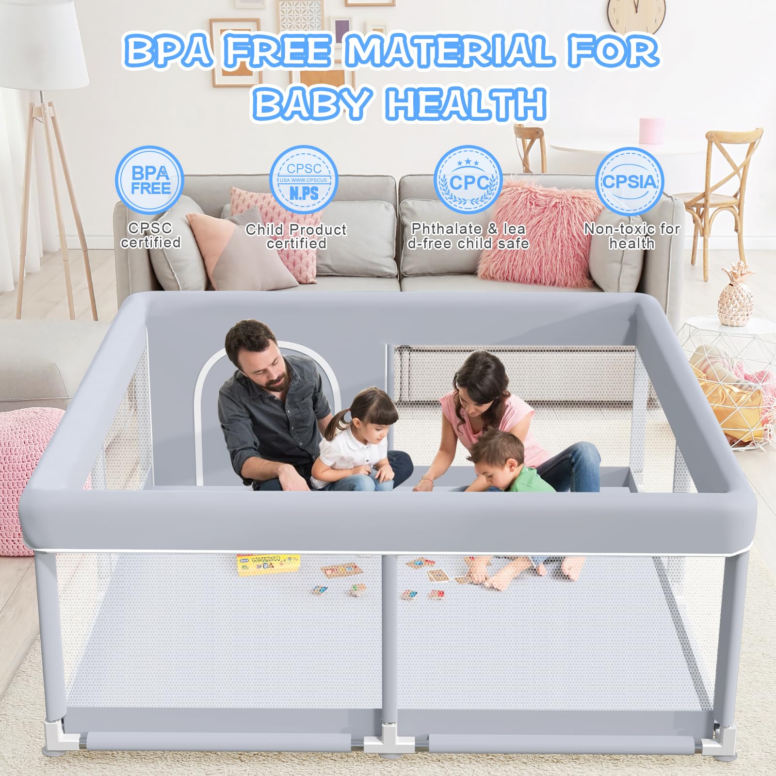 XVISHX playpen base with safety suction cups improves stability