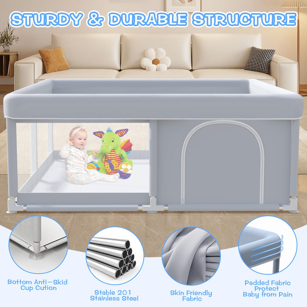XVISHX compact storage playpen after disassembly for easy transport