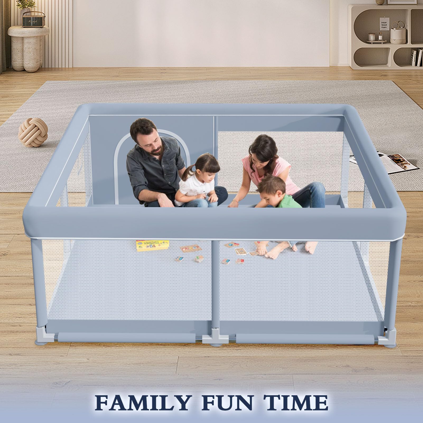 XVISHX playpen fabric and mesh closeup highlights skin-friendly, breathable materials.