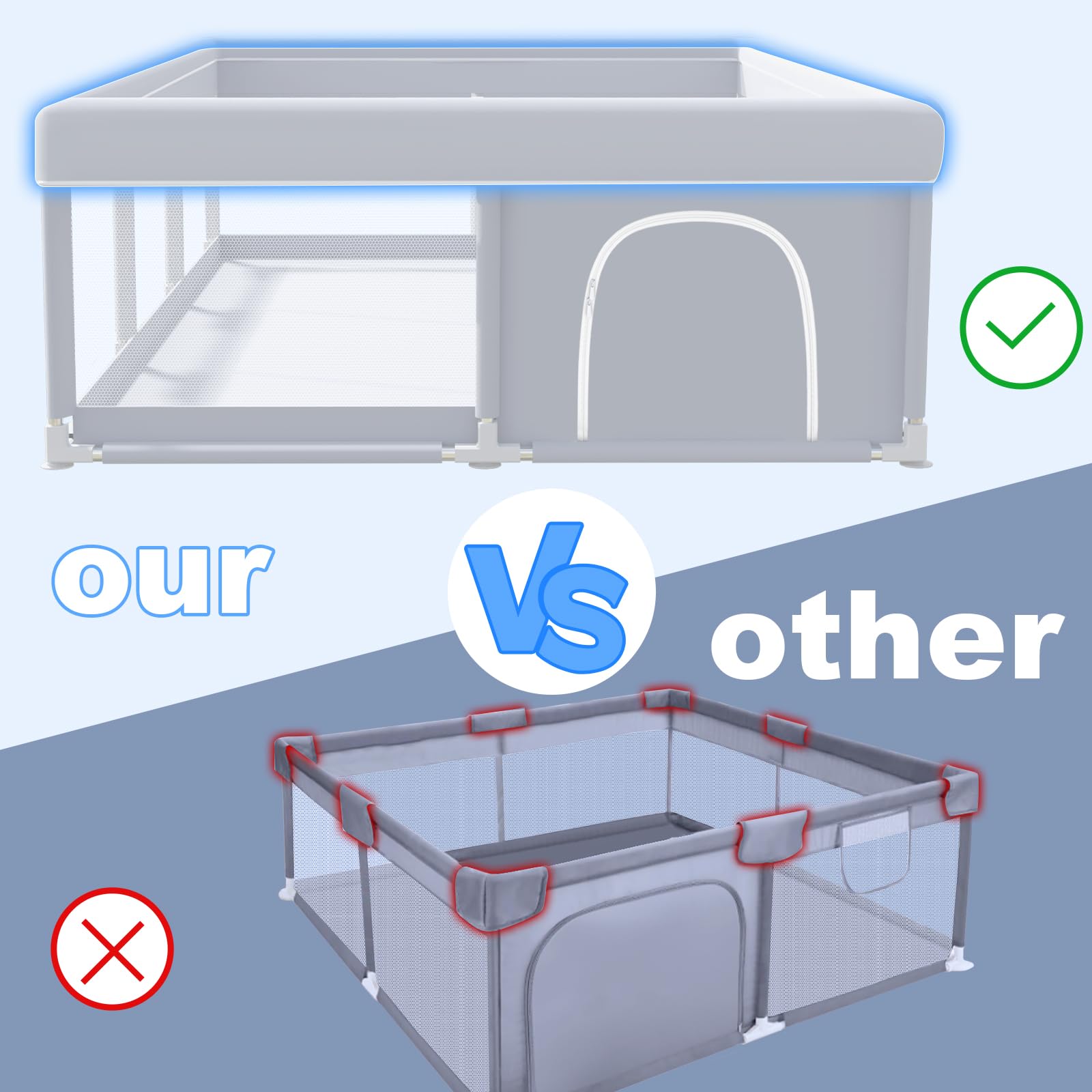 XVISHX Baby Playpen designed for indoor and outdoor use during family times